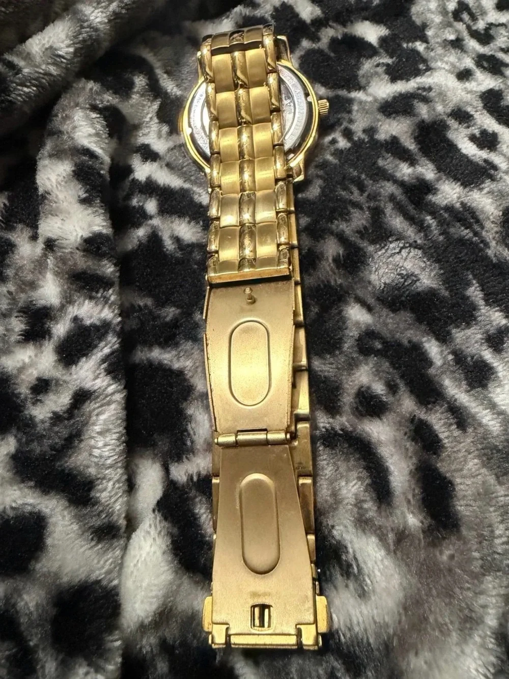 Armitron Gold-Tone Automatic Skeleton Watch with Crystal Bezel